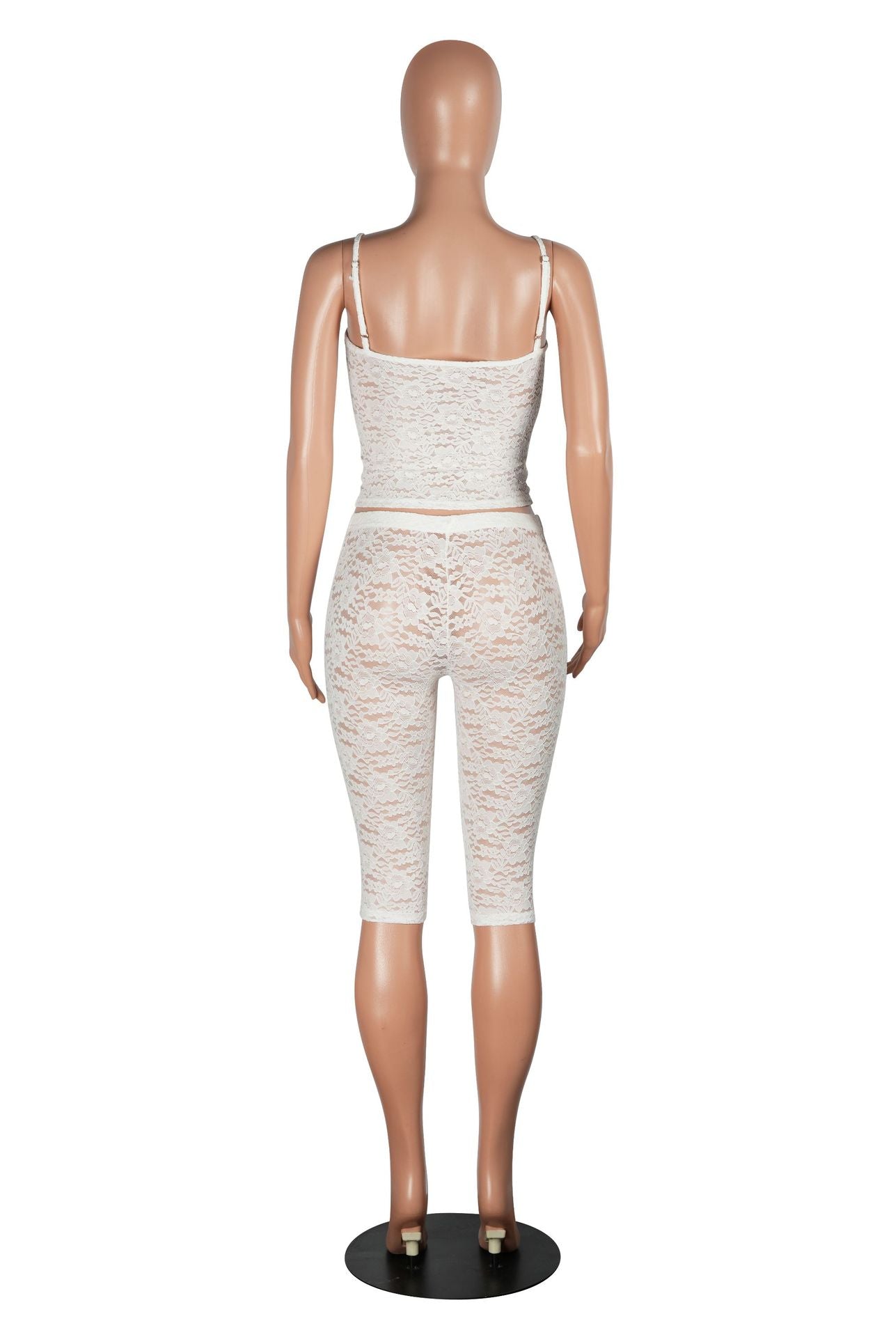 Women sexy sexy lace Top and cropped pants casual two-piece set 17