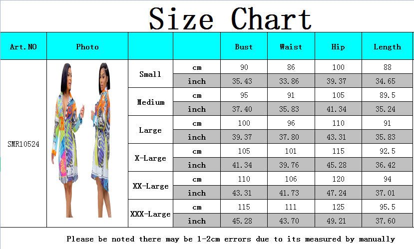 Casual Fashion Print Multicolor Women'S Shirt Dress 8