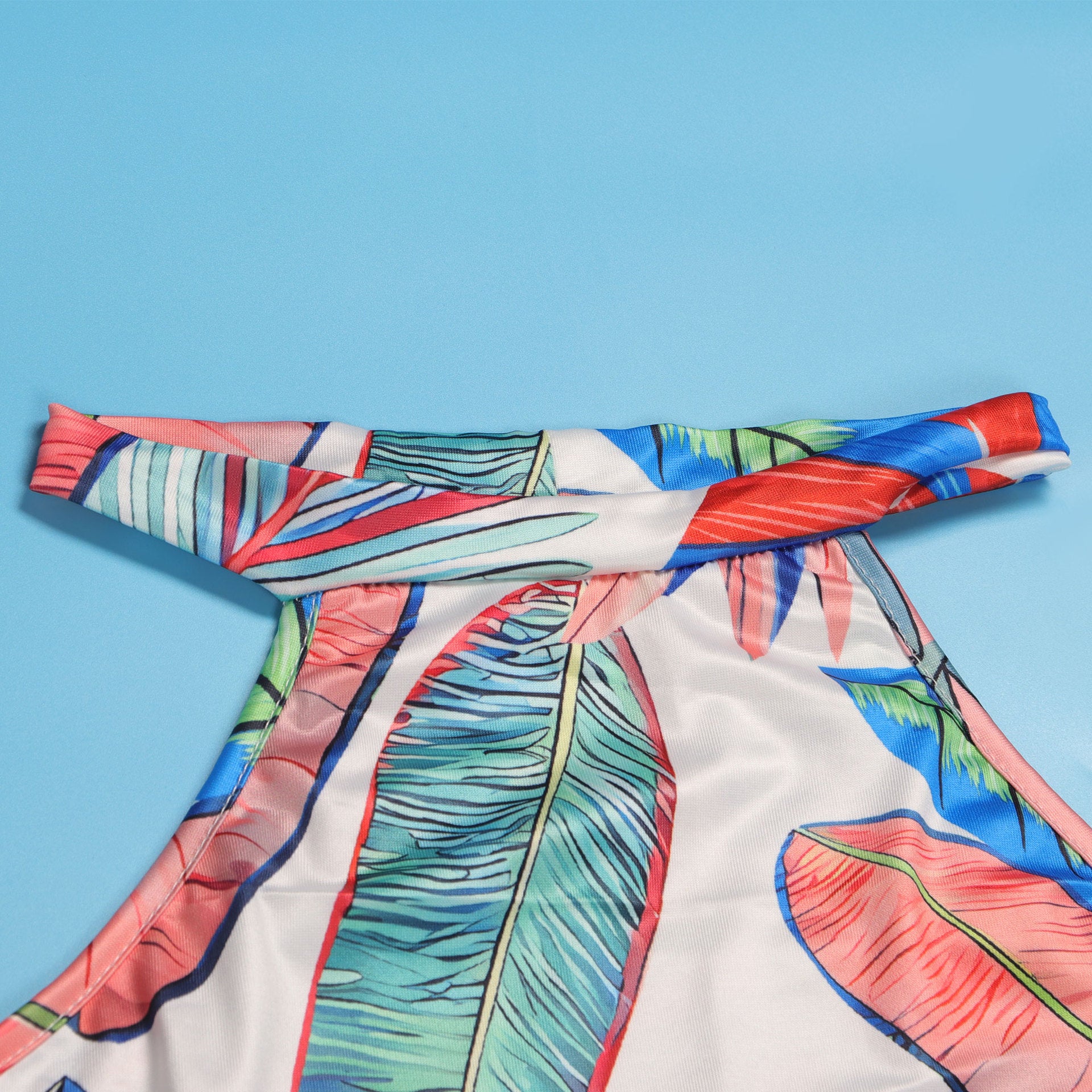 Women Sexy Printed Sleeveless Cutout Round Neck Bodycon Dress 17