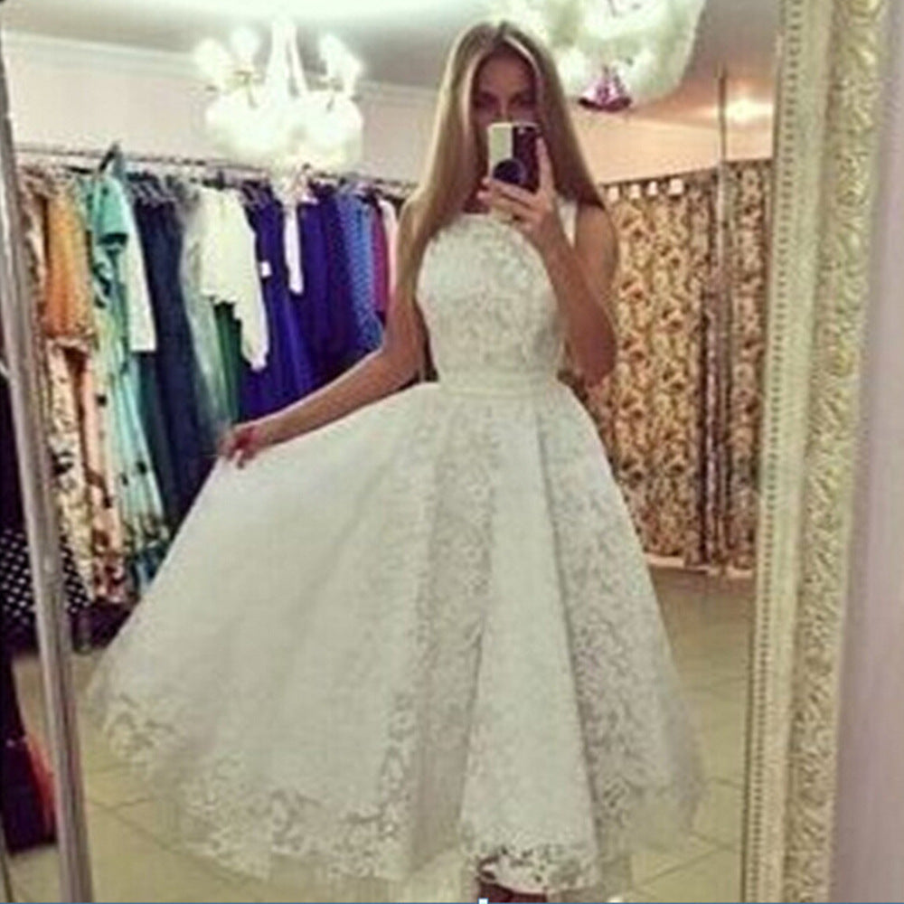 Women Summer Sleeveless Asymmetric Tuxedo Dress