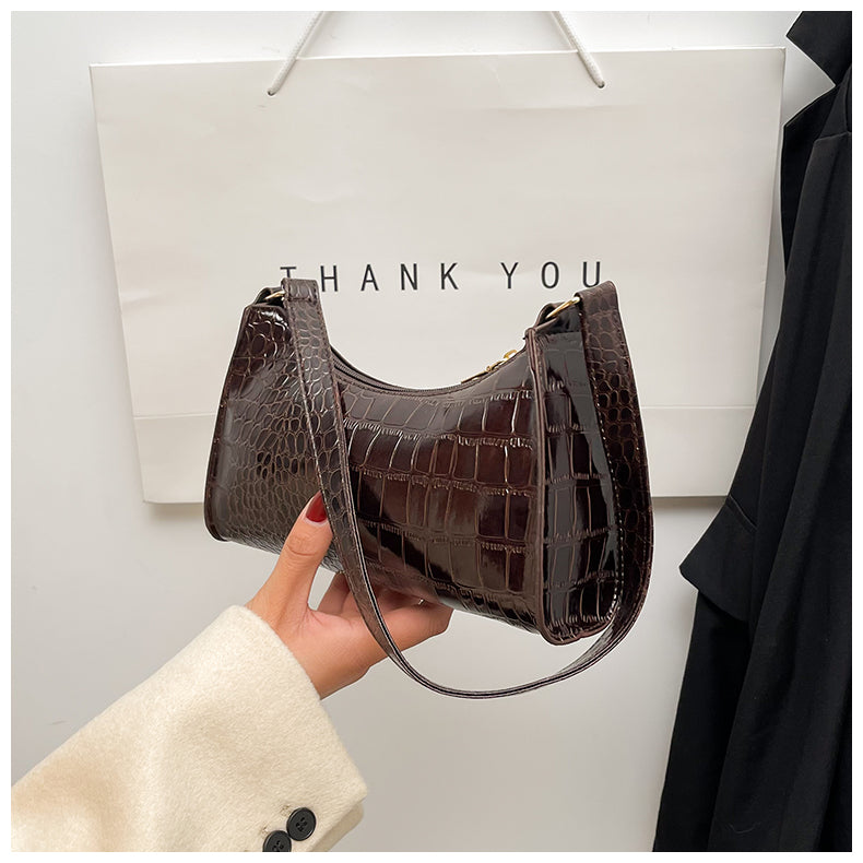 Handheld mini women's bag winter fashion shoulder bag Trendy gradient underarm baguette bag 58