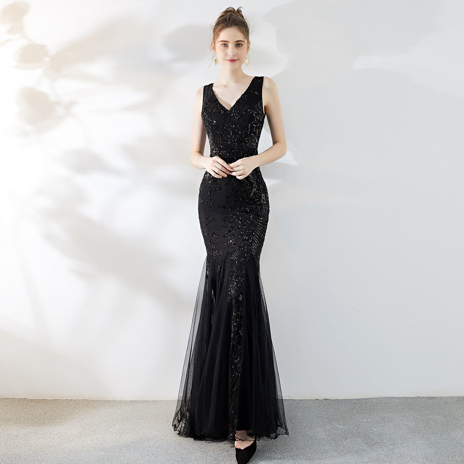 Elegant Long Sequins Plus Size Beauty Formal Party Evening Dress 3