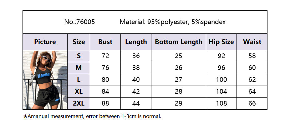 Printed Women's Tank Top Shorts Two-Piece Set Stretch Slim Fit Tight Fitting Sports Outdoor Wear Home Clothing 12