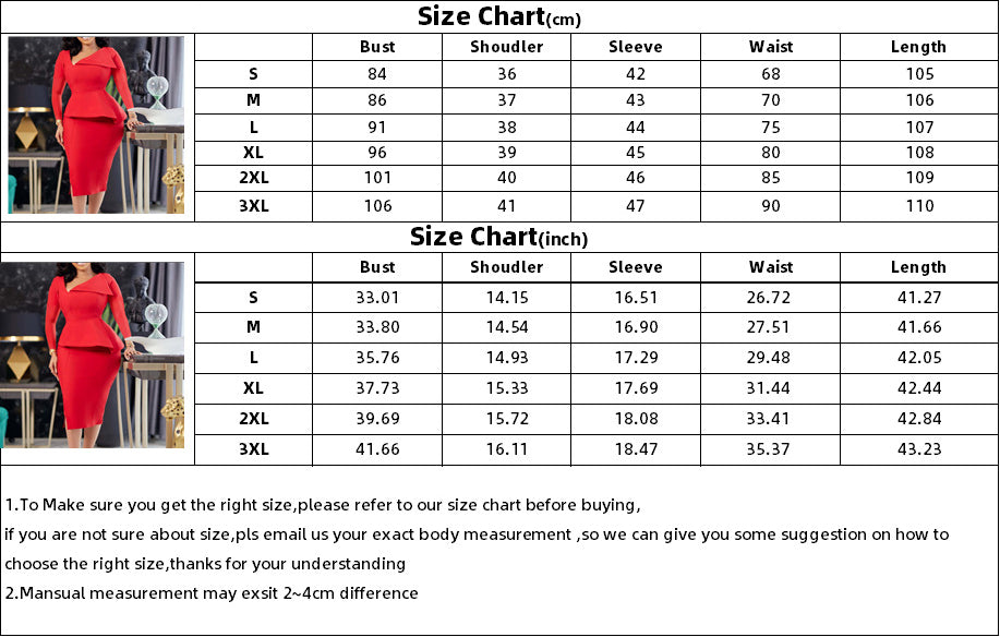 Plus Size African Women Fall Slash Shoulder Elegant Long Sleeve Dress 8