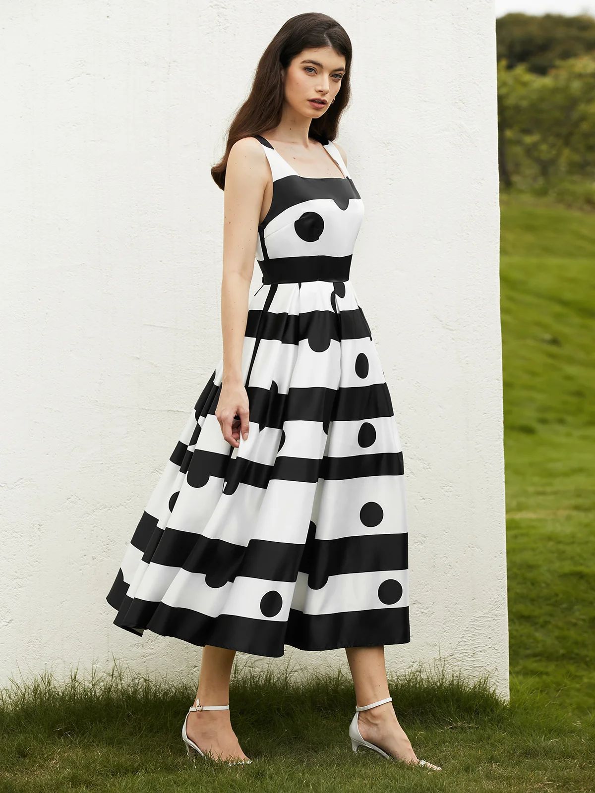 Women's Striped Fashion Summer Strap Sexy A-Line Long Dress