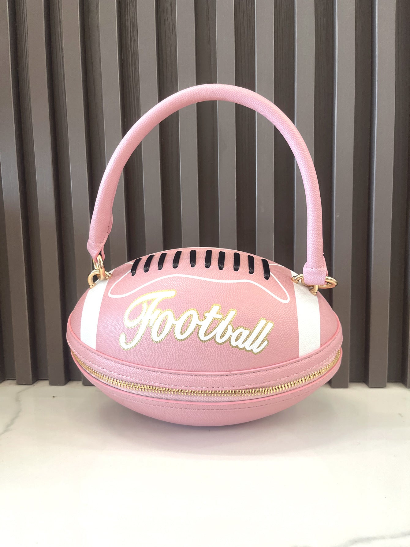 Women's Rugby Ball Shape Fun Handbag Shoulder Carry Bag 6