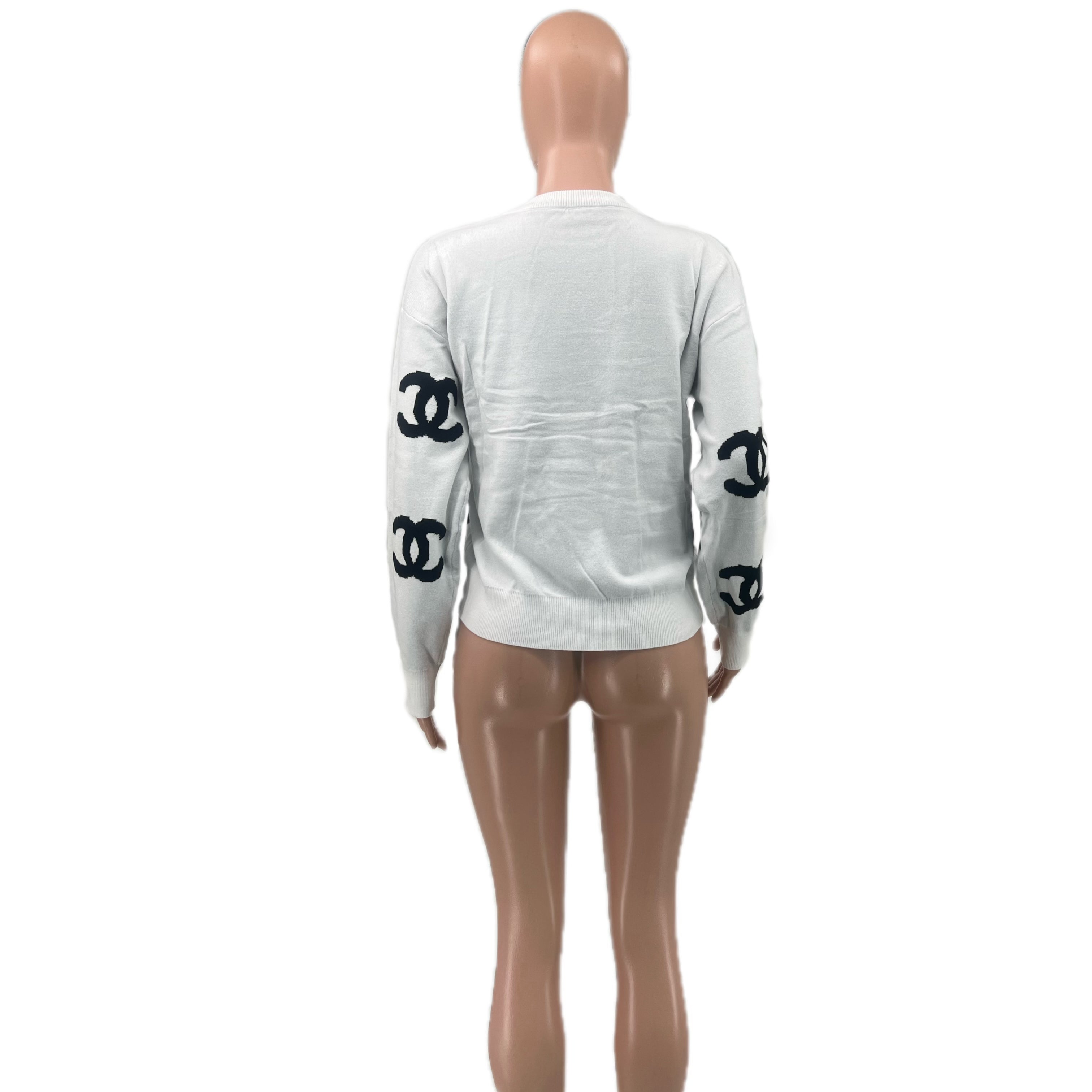 Women Winter Round Neck Long-Sleeved Cropped Top Sweater 9