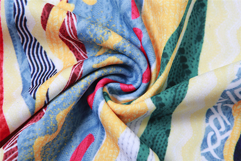 Fall Women Printed Casual Long Sleeve Top and Shorts Two-piece Set 18