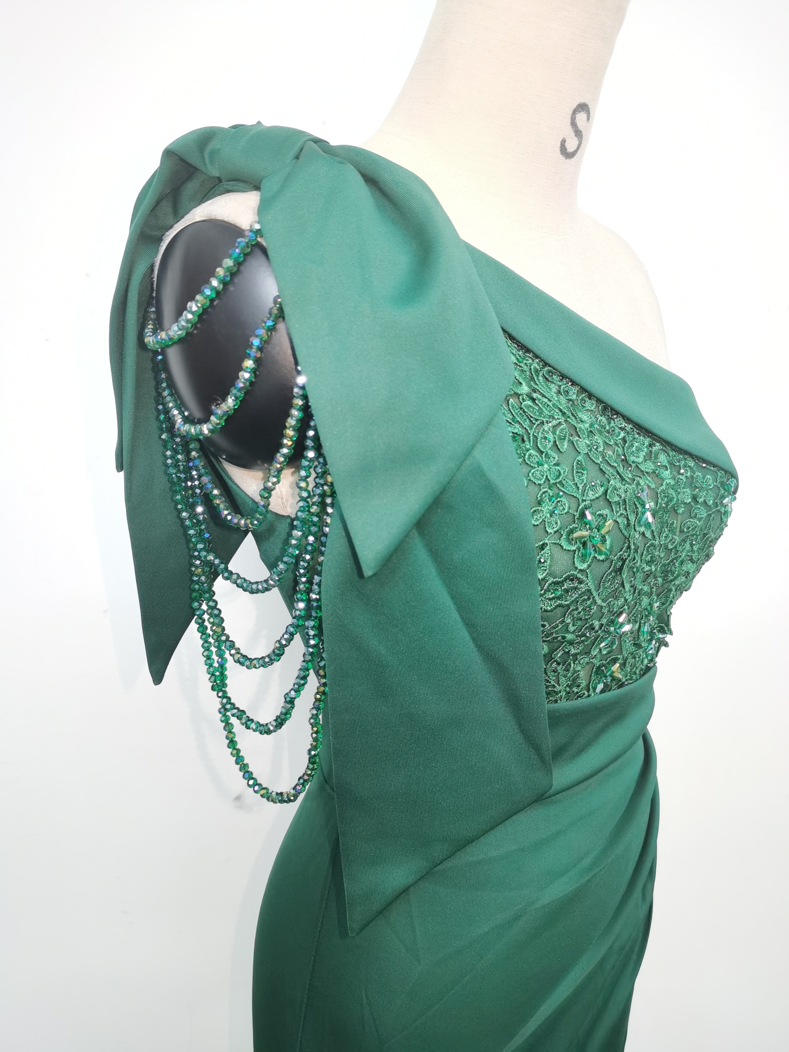 Beaded Lace Luxury Satin Evening Dress 25