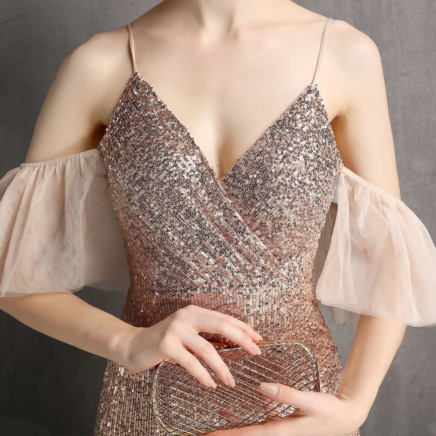 Formal Sequin Strap Mermaid Evening Dress 29