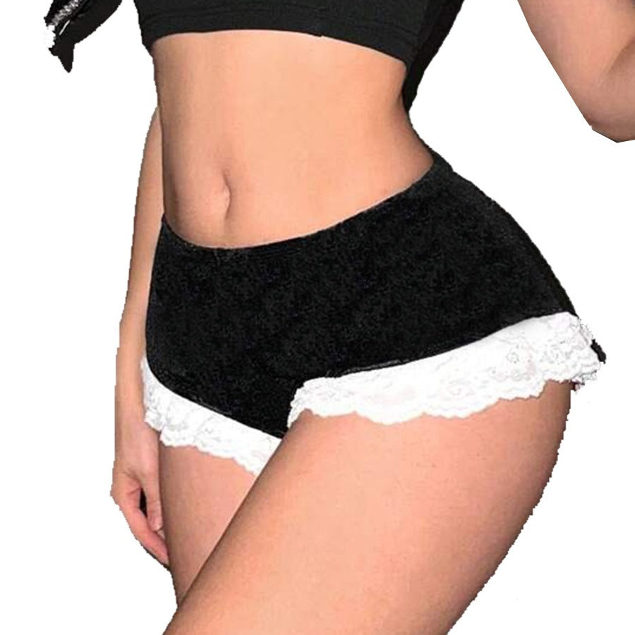 Women Spring and Summer Patchwork Contrast Shorts 6