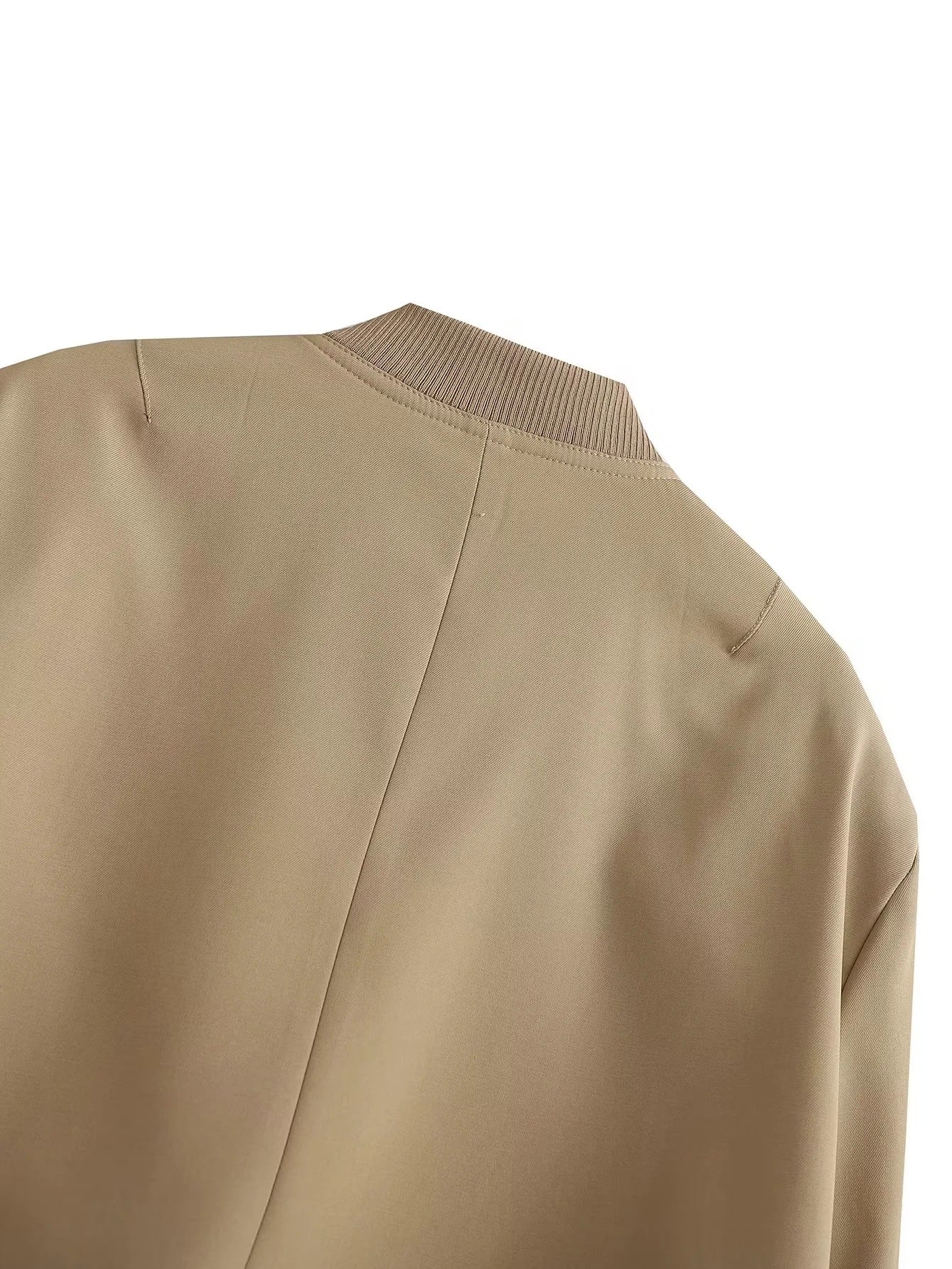 Women's Bomber Jacket Spring and Autumn Pocket Long Sleeve Casual Single Breasted Coat 96