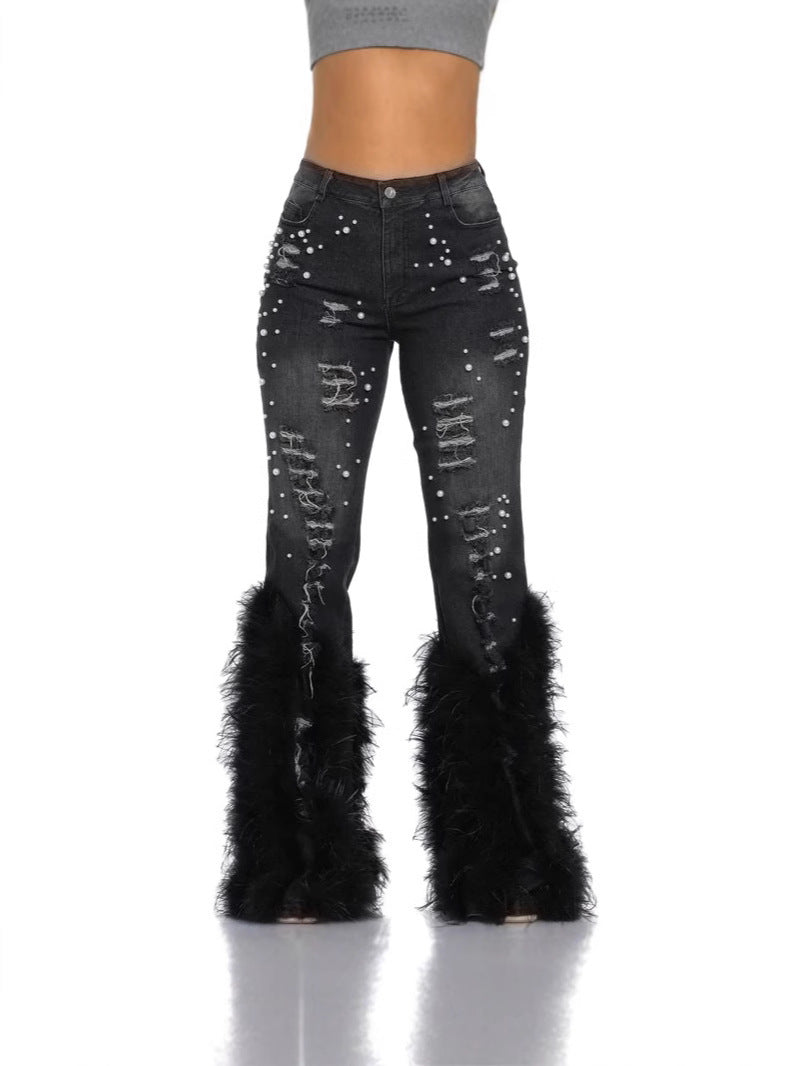 Fashion Casual Long Beard Denim Pants 7