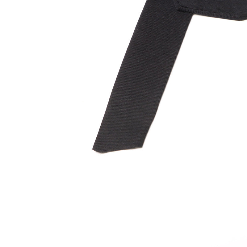 spring Stand Collar Long-sleeved Patchwork lace-up slim long dress 9