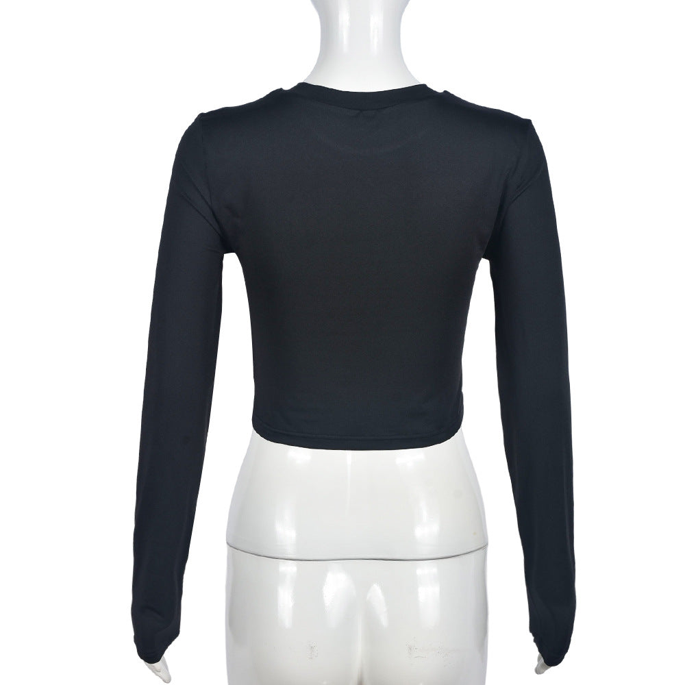 Women printed sexy long-sleeved Top and Style Skirt two-piece set 14