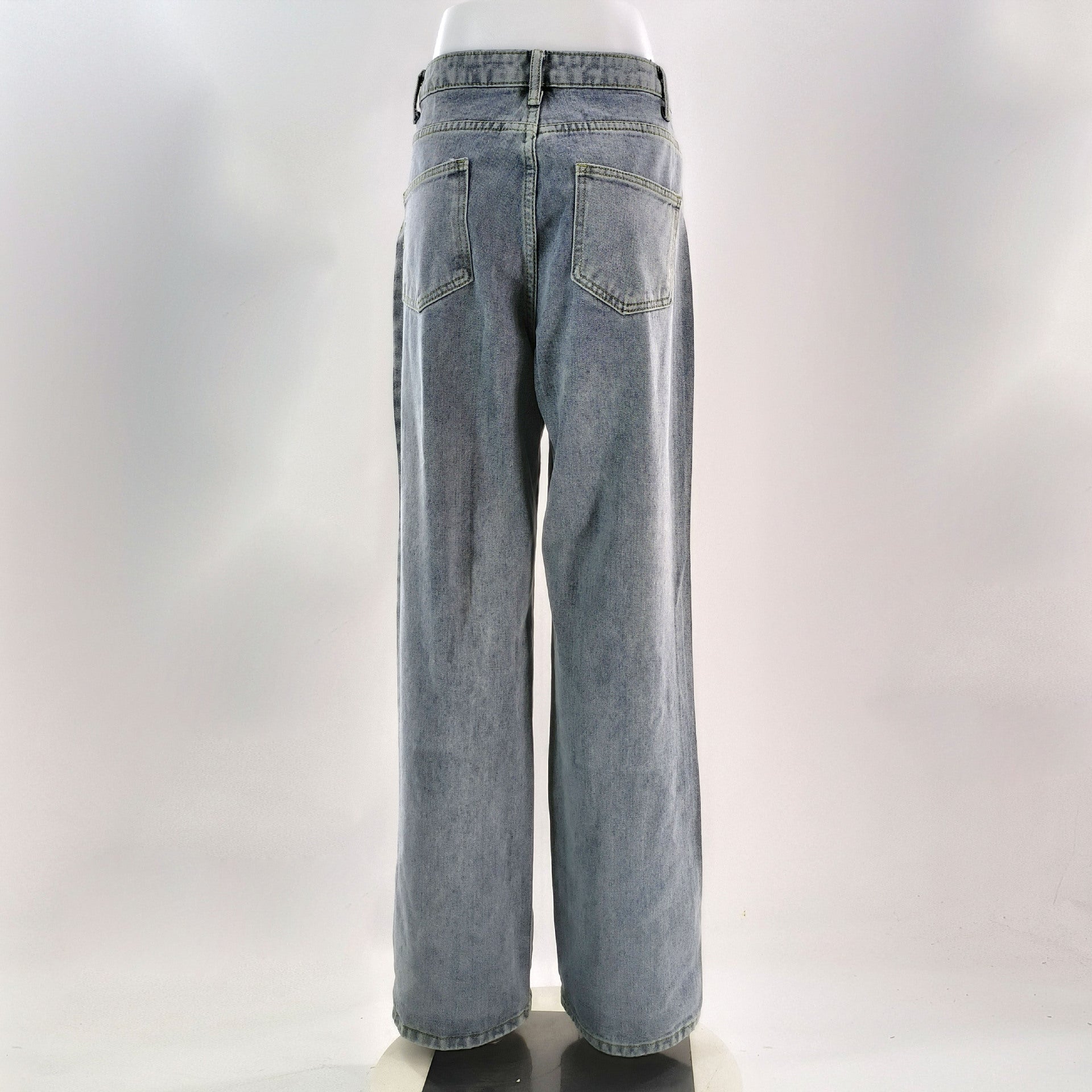 Women Ripped Wide-leg Denim Pants 11