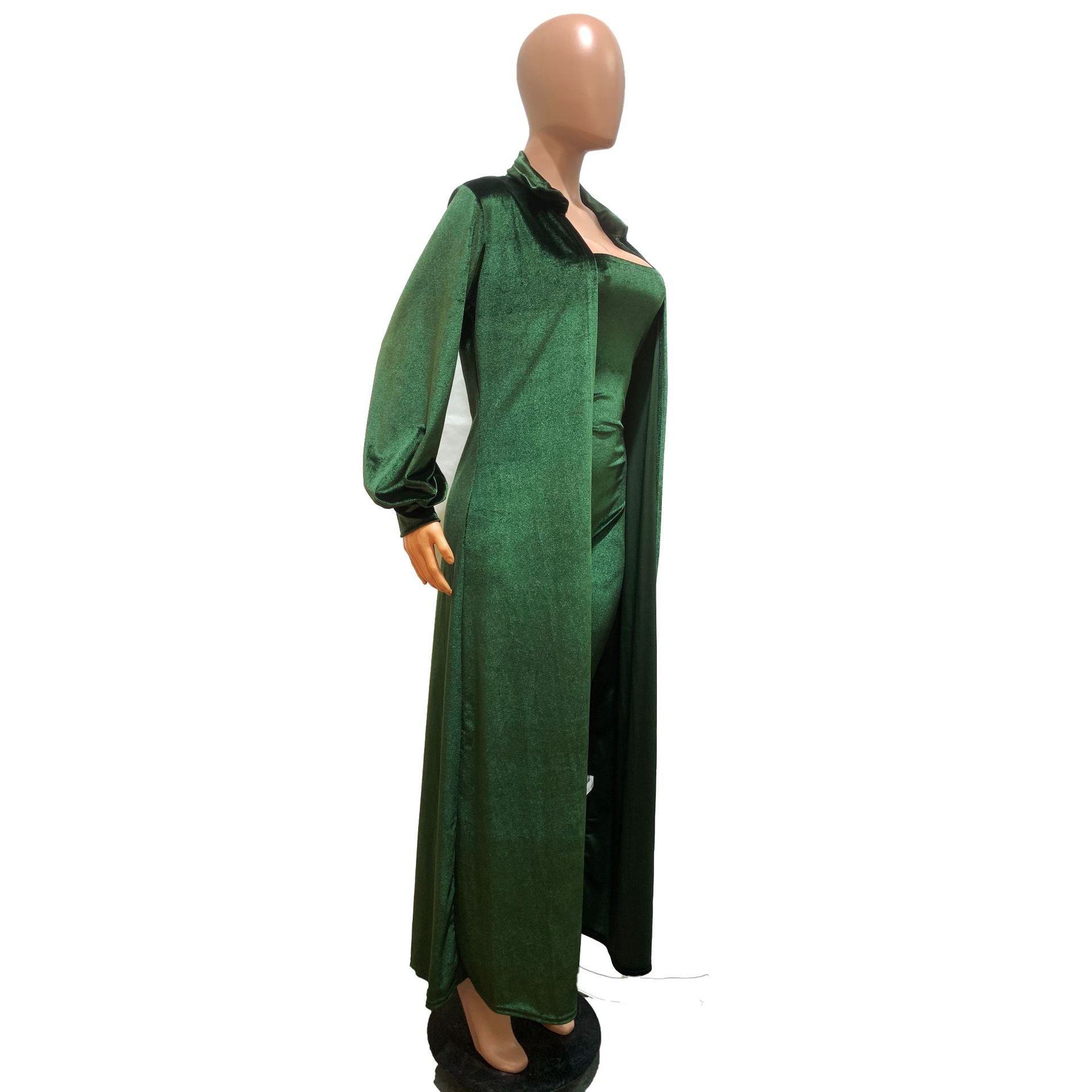 Sexy Velvet Strapless Women Jumpsuit Jacket Two Piece Set 35