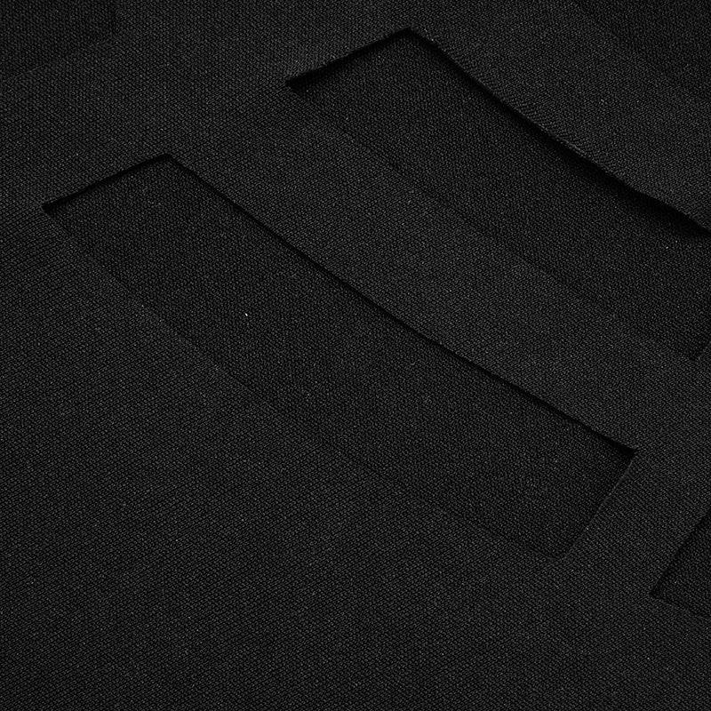 Women's summer fashion hollow solid color Patchwork Round Neck short sleeve slim dress 13