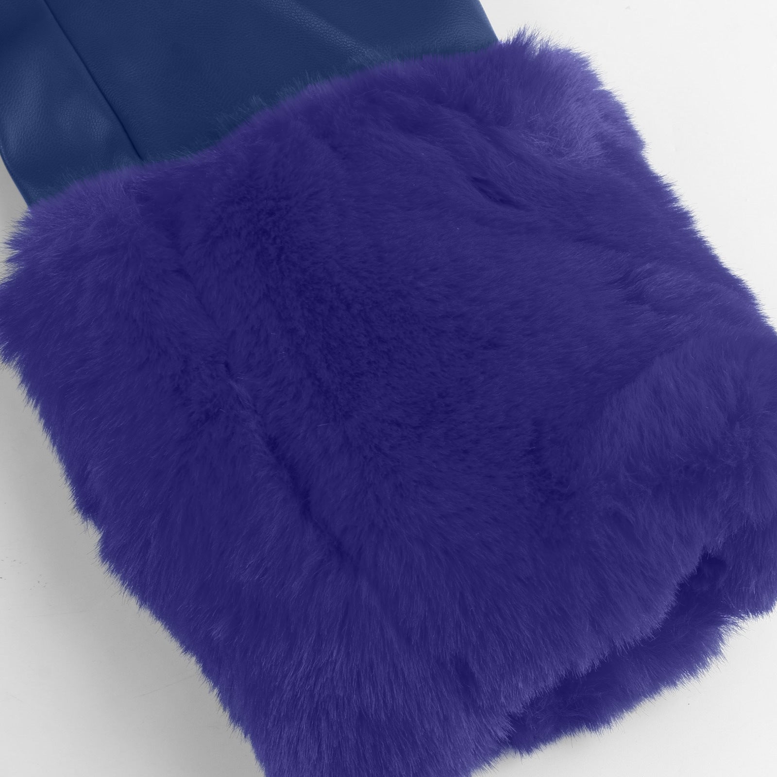 Autumn And Winter Turndown Collar Long Coat With Fur Collar Chic Zipper Women's Pu Coat 22