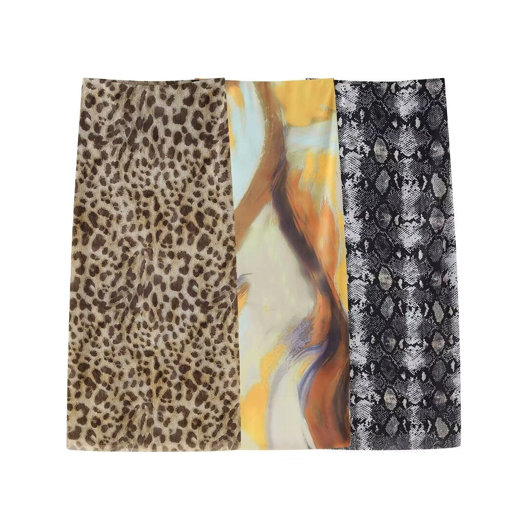 Women spring leopard print Strapless Top and Skirt two-piece set 18