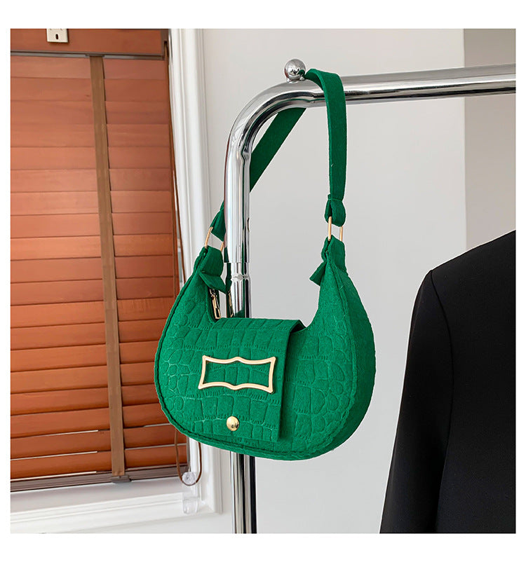 Women Trendy Saddle Bag Felt Bag 28