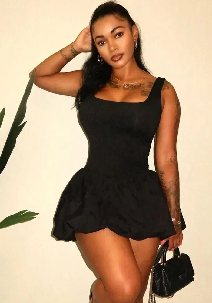 Women's Fashion Sleeveless Slim Sexy Bubble Strap Dress