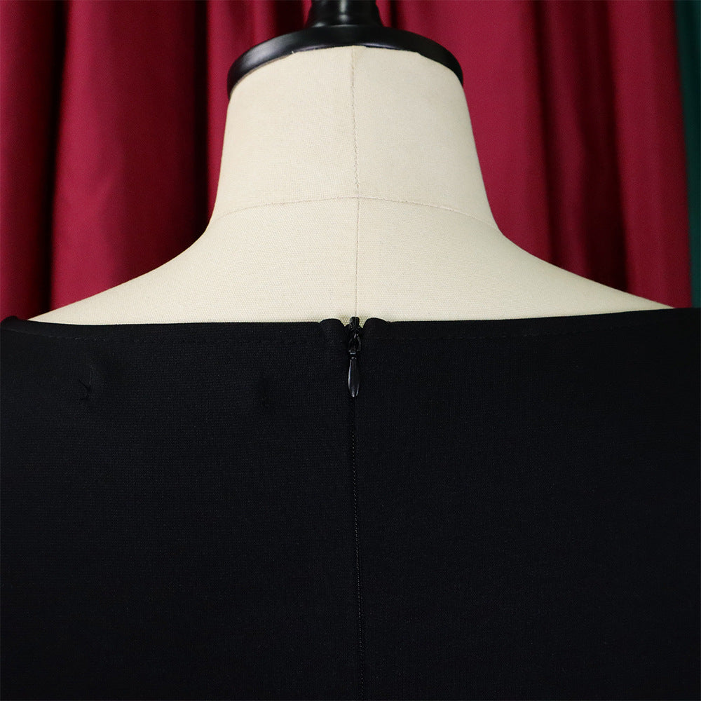 Women's Solid Color Professional Fashion Chic Plus Size Elegant African Dress 40