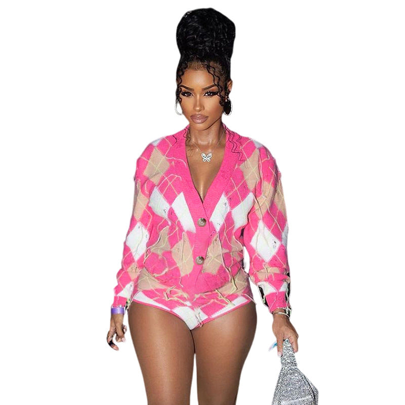 Autumn Women's Fashion Contrast Color Tassel Jacket High Waist Slim Shorts Two Piece Set For Women 6