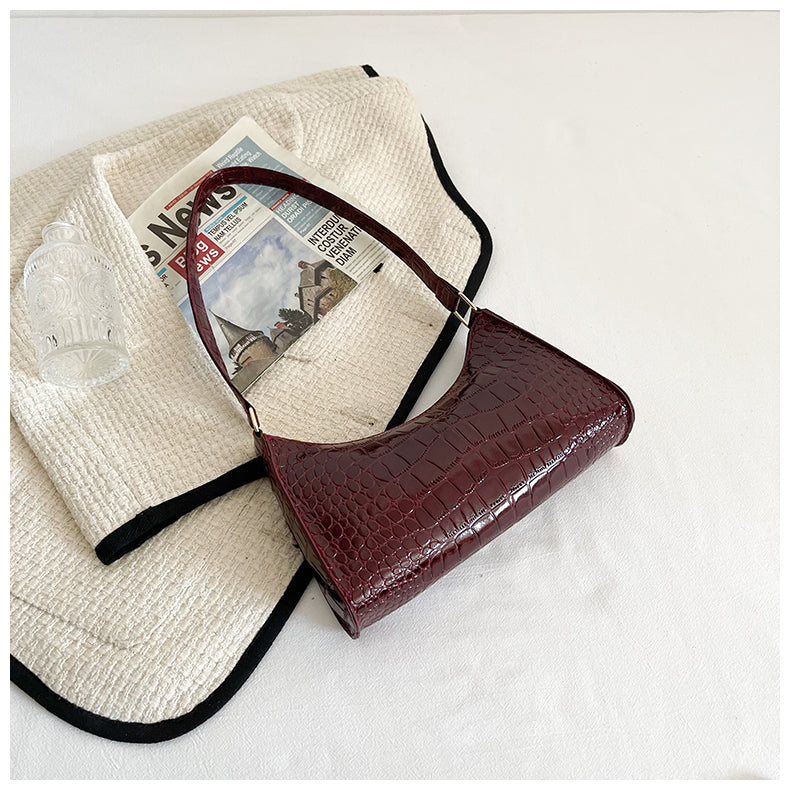 Handheld mini women's bag winter fashion shoulder bag Trendy gradient underarm baguette bag 57