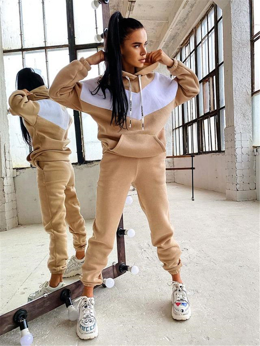 Autumn And Winter Women's Sports Casual Hoodies Set Two Piece Tracksuit 6