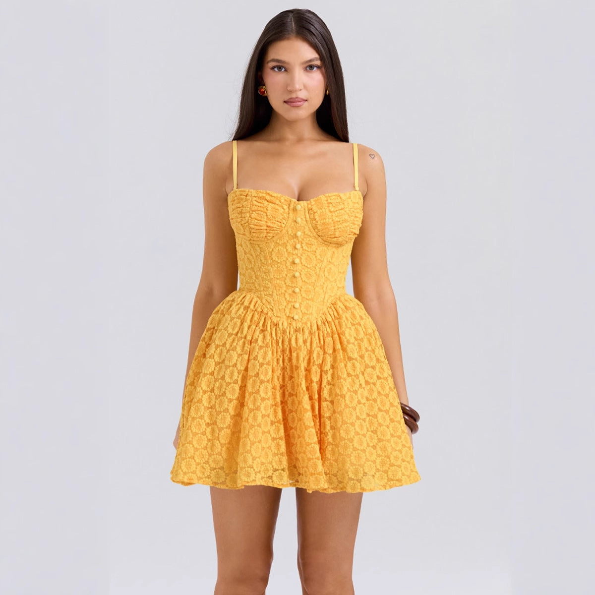 Women's Lace Jacquard A-Line Mini Dress 7