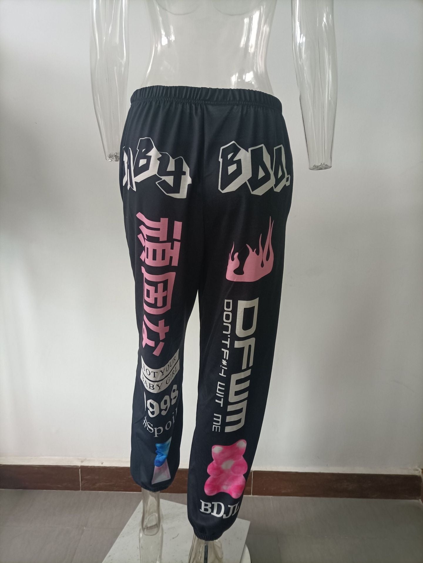 Autumn Winter Women's Printed Fashion Elastic Waist Sports Casual Harem Pants for Women 20