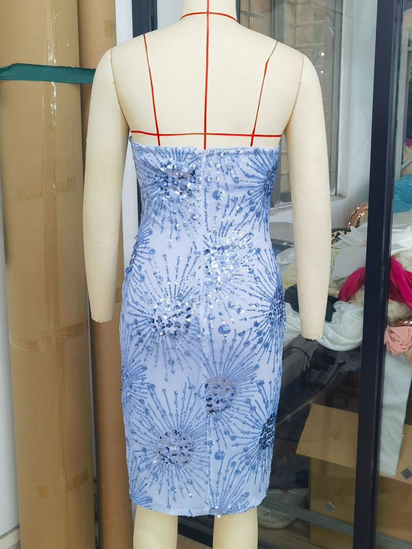 Sexy Low Back Sequin Dress Summer Women's Prom Dress 9