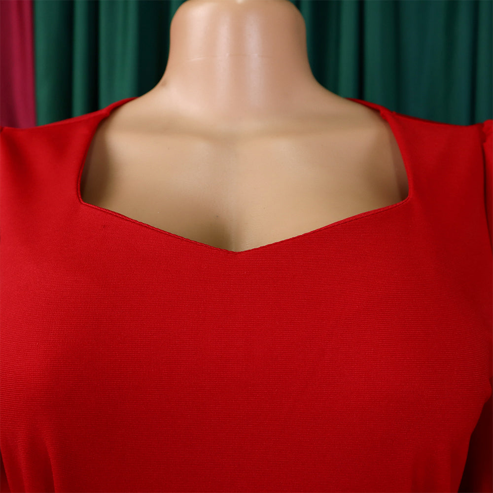 Plus Size African Women Long Sleeve Solid Loose Wide Leg Jumpsuit 17