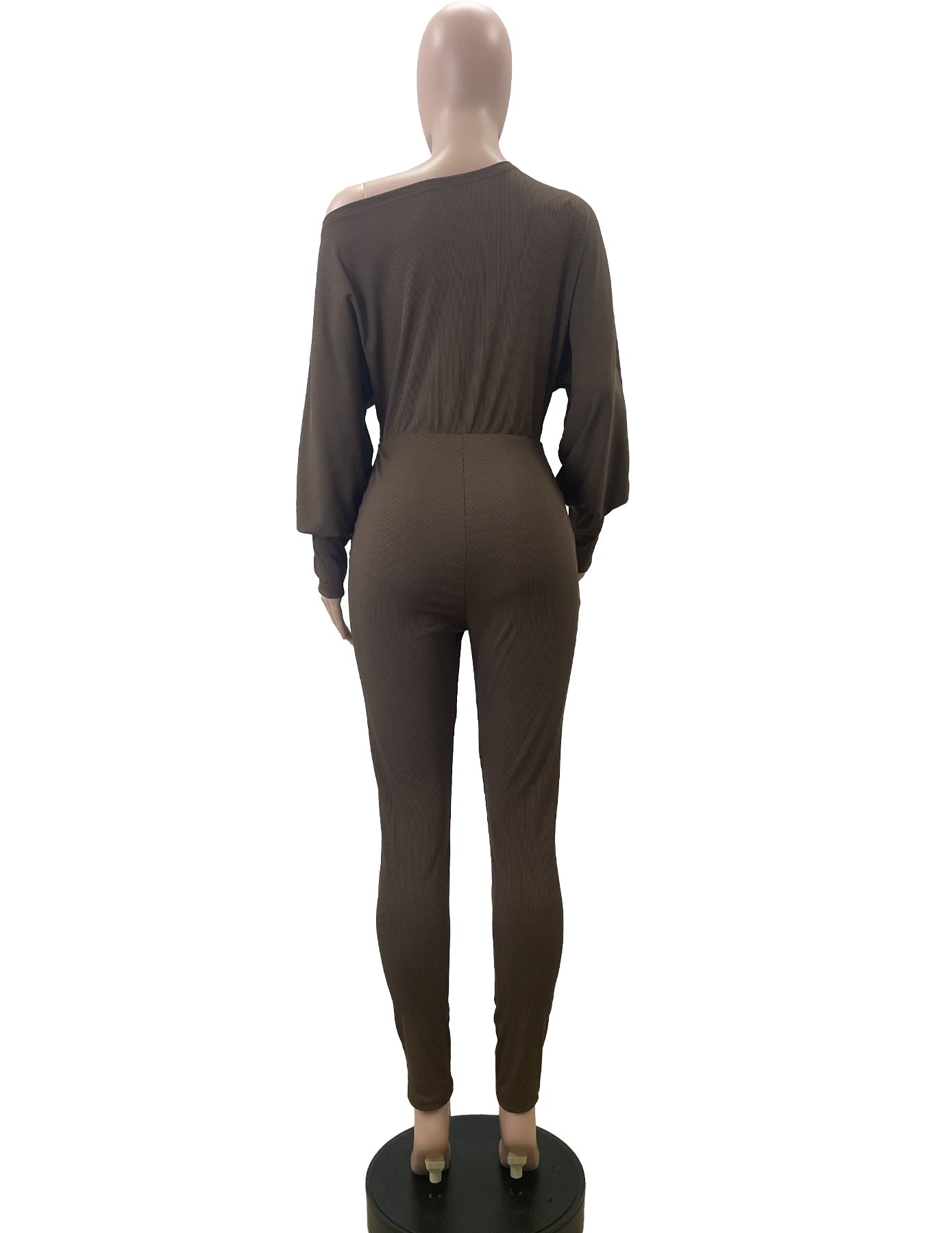 Women's Autumn And Winter Solid Color Slim Fit Fashion Long Sleeve Tight Fitting Jumpsuit 8