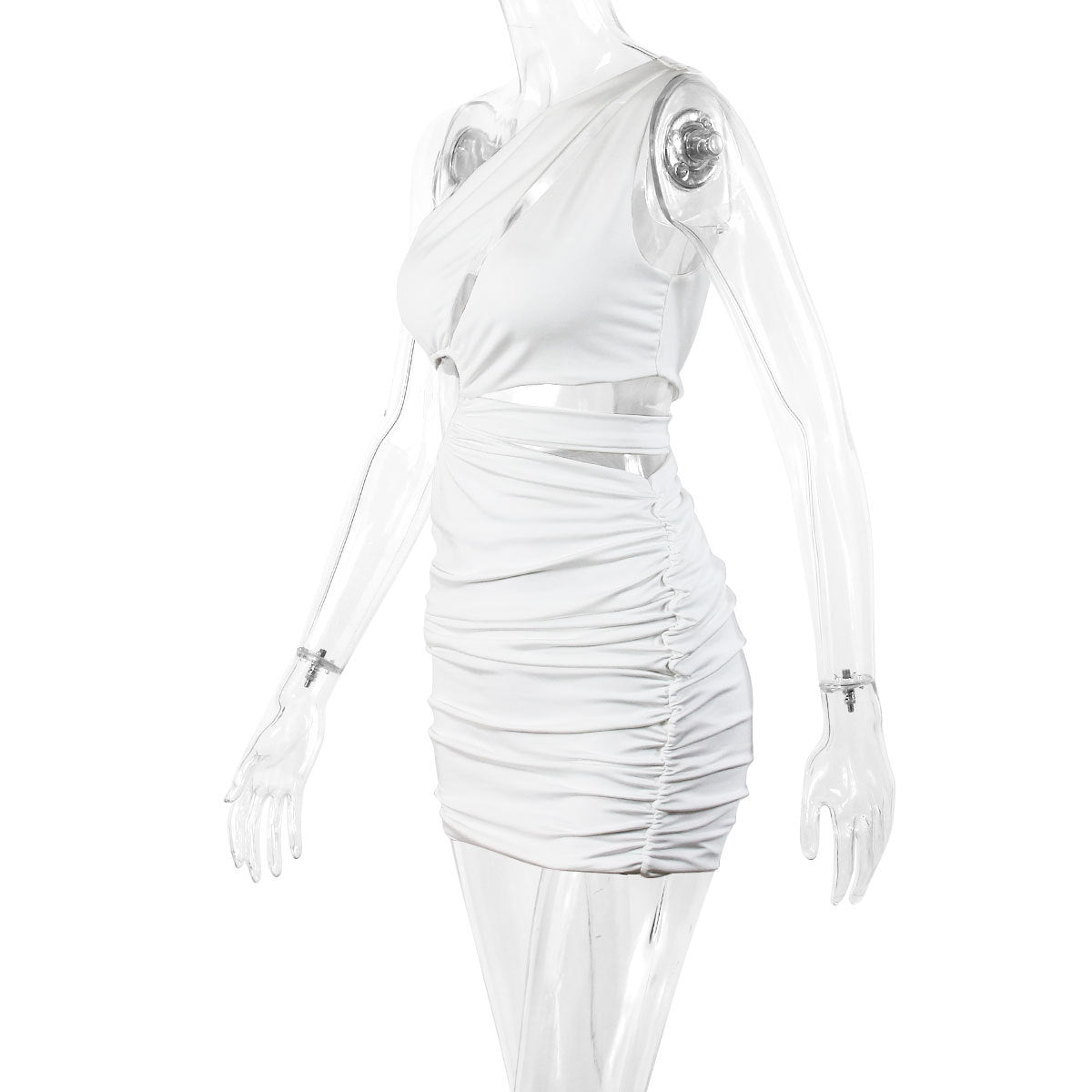 Women Sexy Slash Shoulder Hollow Bodycon Dress 17