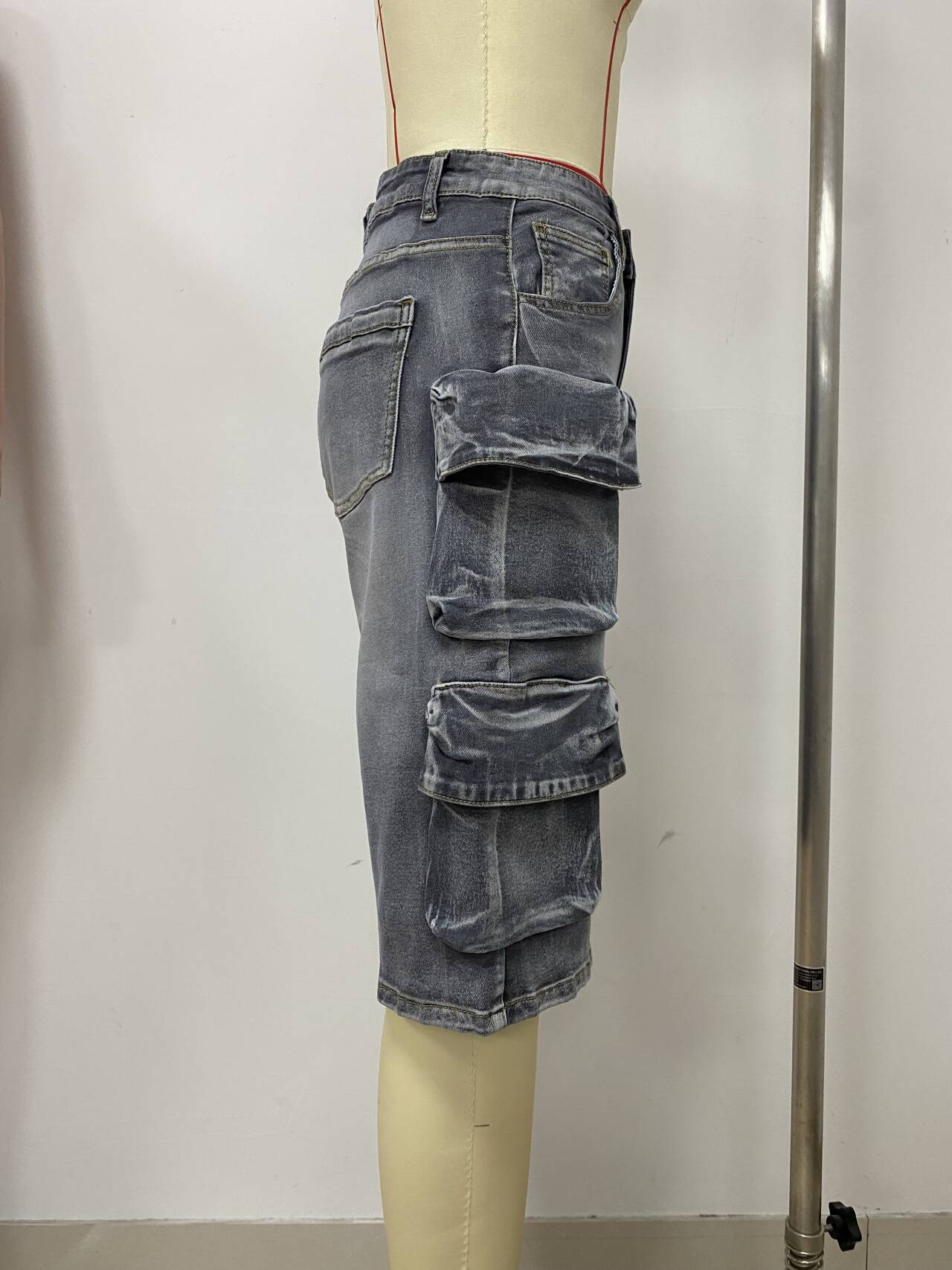 Women Summer Loose Casual Large Pocket Washed Shorts 7