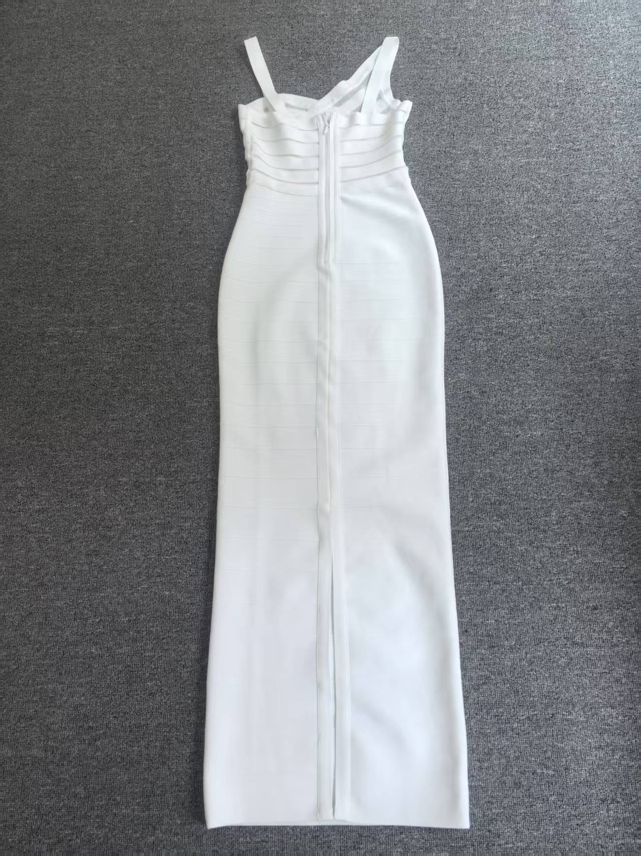 Women cross hollow V Neck black and white Formal Party dress 14