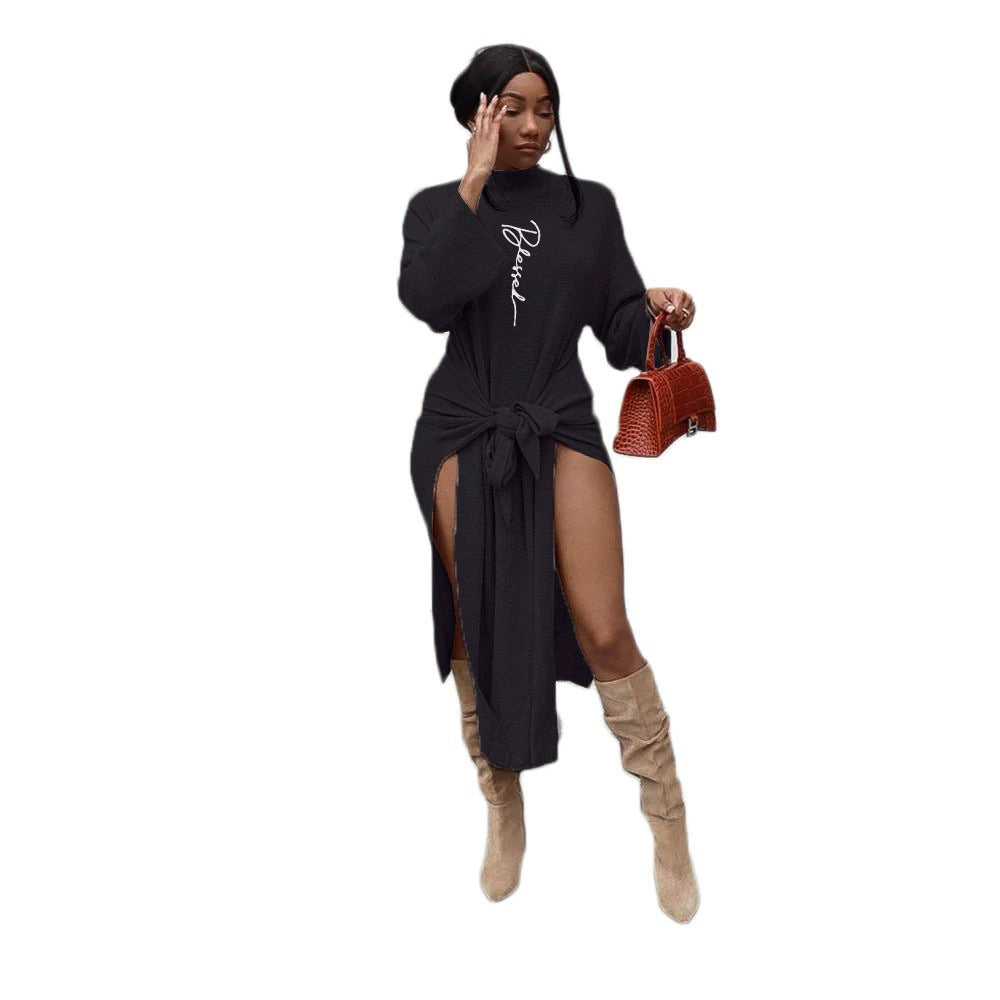 Women Solid Ribbed Solid Lace-Up Dress 6