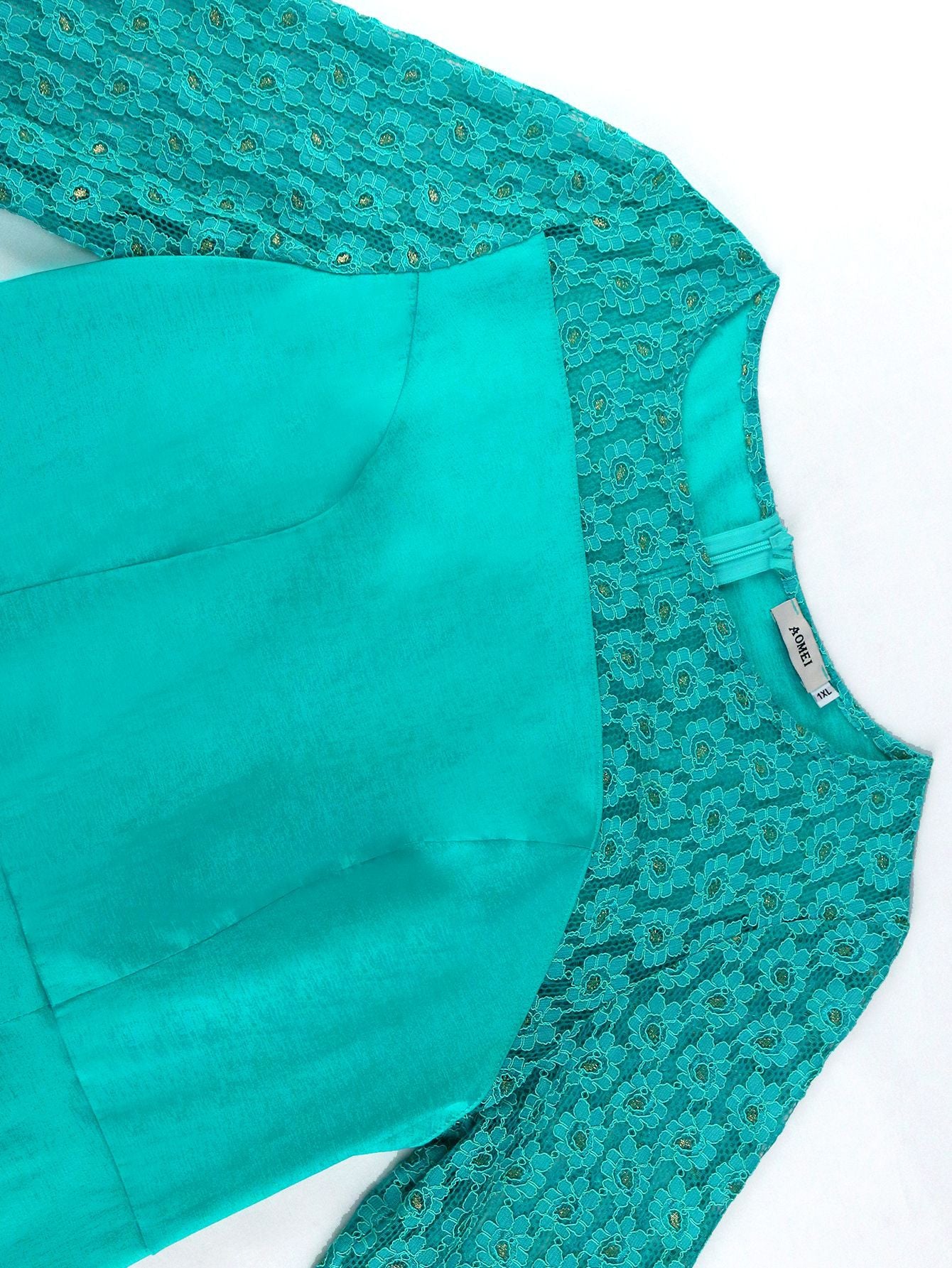 Women Elegant Lace Sleeve Formal Party Party Ruffle Dress 14