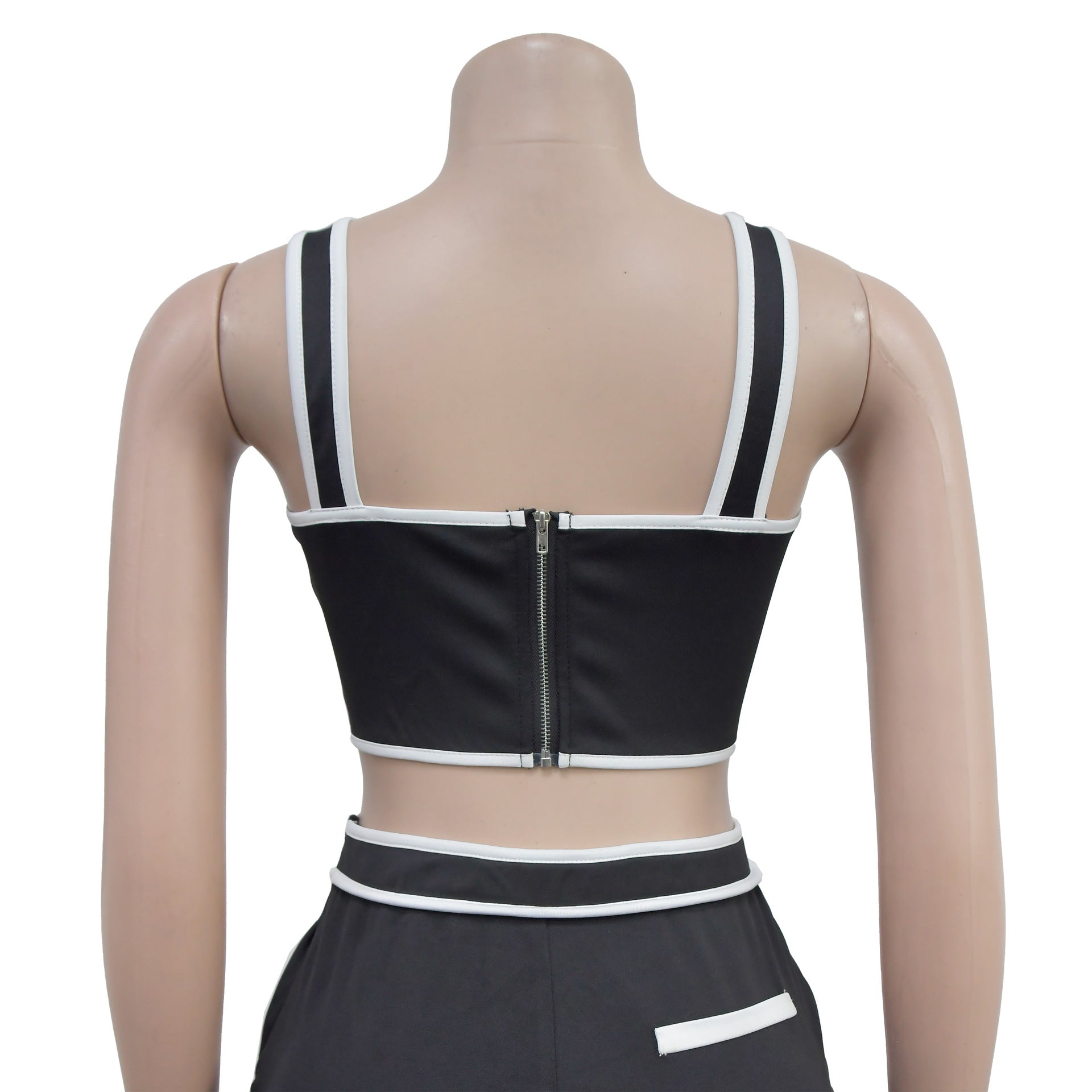 Women Solid Strapless Top Shorts Two-Piece Set 16