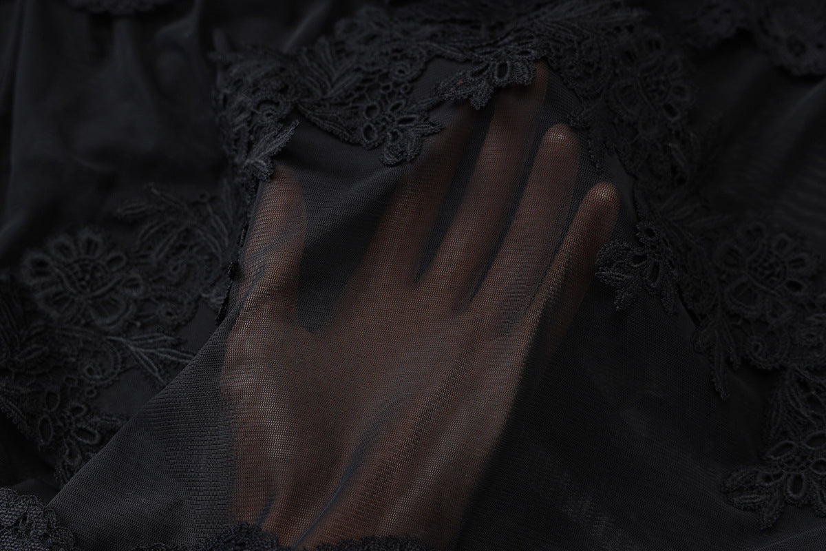 Women Sexy See-Through Lace Bodycon Dress 17