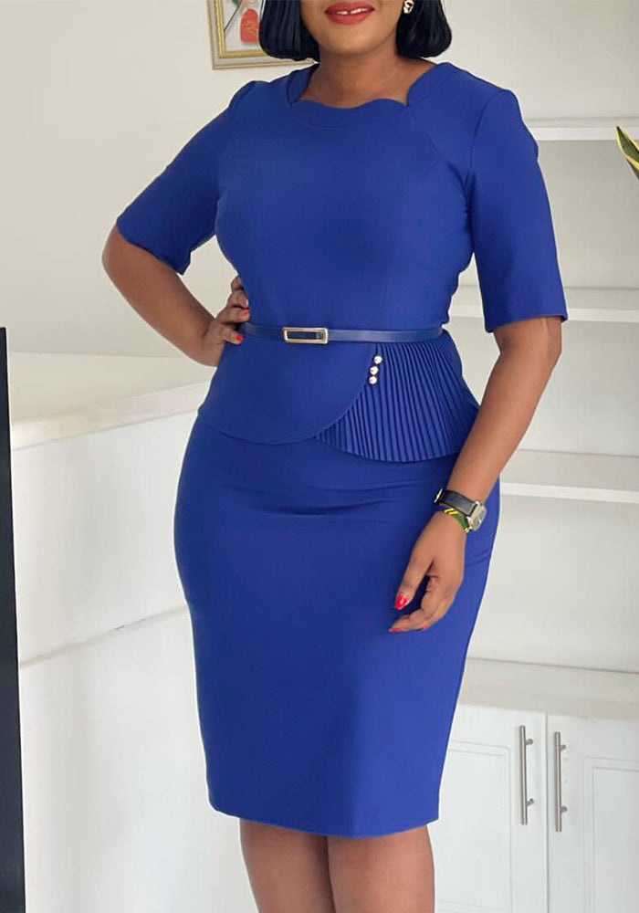 Women's Summer Fashionable Solid Color African Bodycon Dress