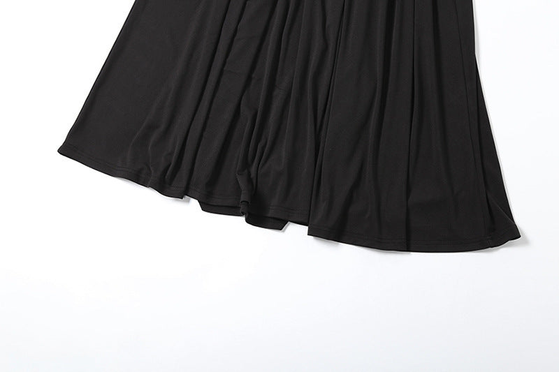 Women Spring Summer Solid Round Neck Backless Dress 18