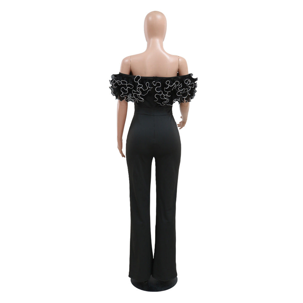 Sexy Tight Fitting Off Shoulder Ruffled Jumpsuit 6