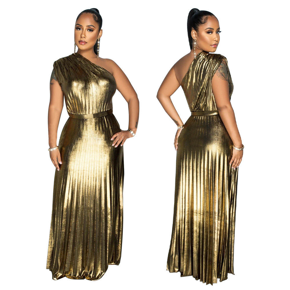 Women Slash Shoulder sleeveless Dress