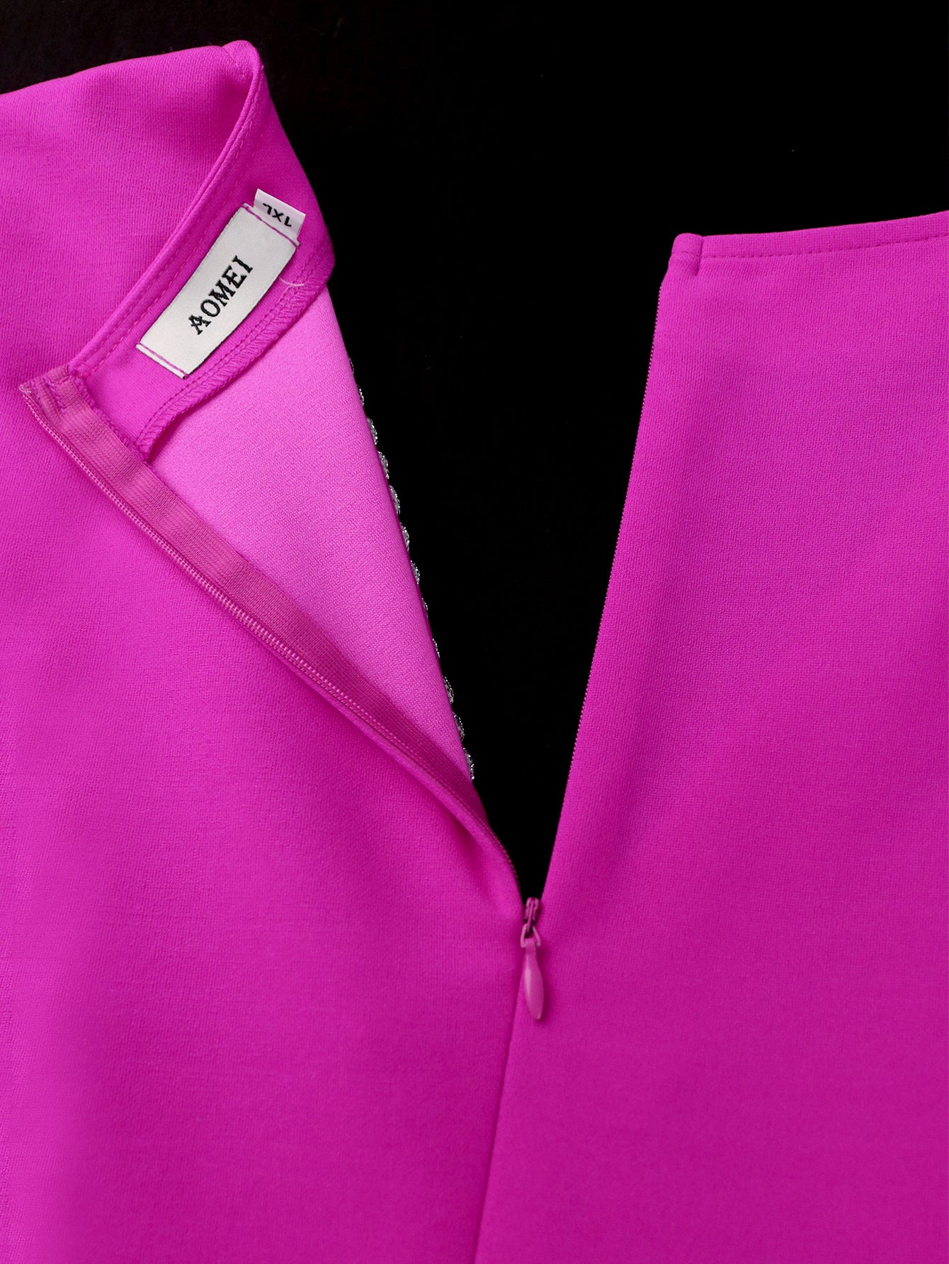 Women autumn and winter diamond v-neck bow party formal party pleated dress 17