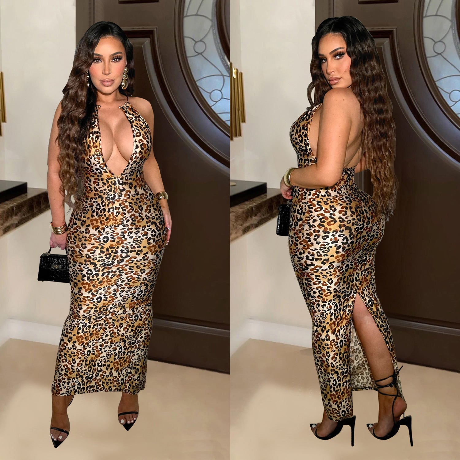 Women Wild Leopard Print Dress 6