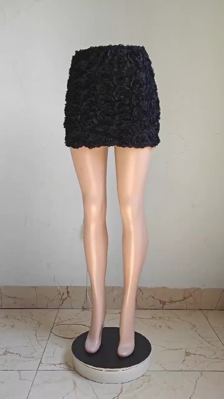 Women's spring solid color flower sexy bodycon skirt 9