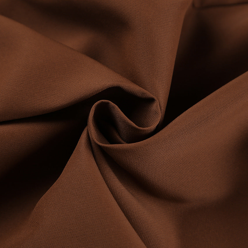 Women Brown Sleeveless Suspender V-Neck Slit Tank Top Long Pants Two-piece Set 18